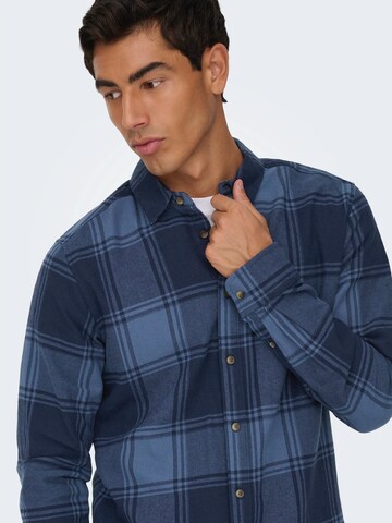 Slim fit Cămașă 'ONSGUDMUND' de la Only & Sons pe albastru