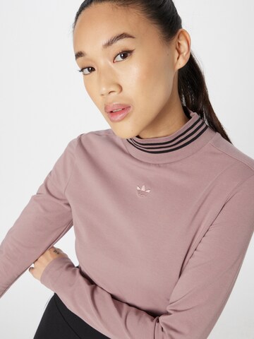 Maglietta 'Long-Sleeve Top With Ribbed Collar And Hem' di ADIDAS ORIGINALS in lilla