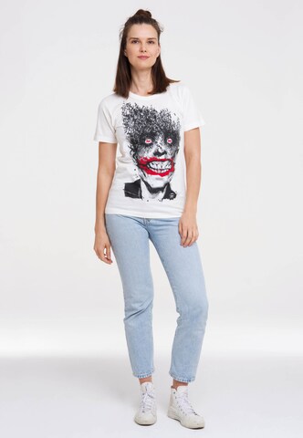 LOGOSHIRT T-Shirt 'Batman - Joker Bats' in Weiß