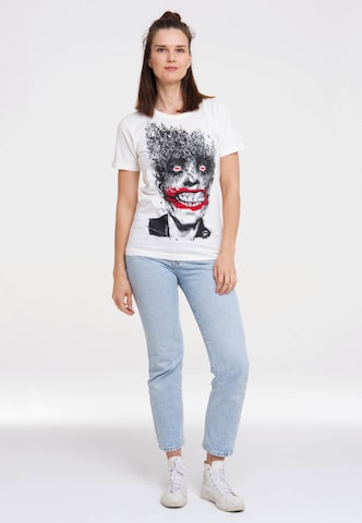 LOGOSHIRT T-Shirt 'Batman - Joker Bats' in Weiß