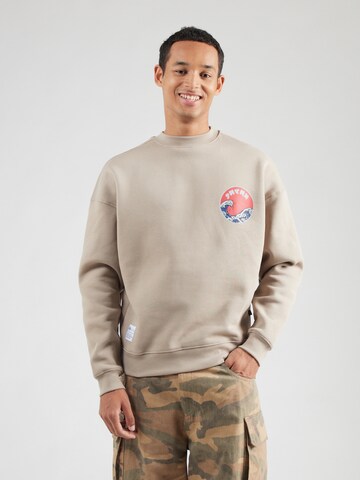 ALPHA INDUSTRIES Свитшот 'Japan Wave Warrior' в Бежевый: спереди