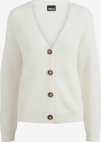 PIECES Knit Cardigan 'Karie' in White: front