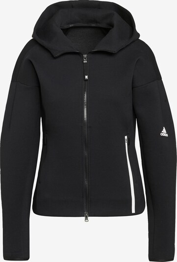 Bluză cu fermoar sport 'Aeroready' ADIDAS PERFORMANCE pe negru / alb, Vizualizare produs