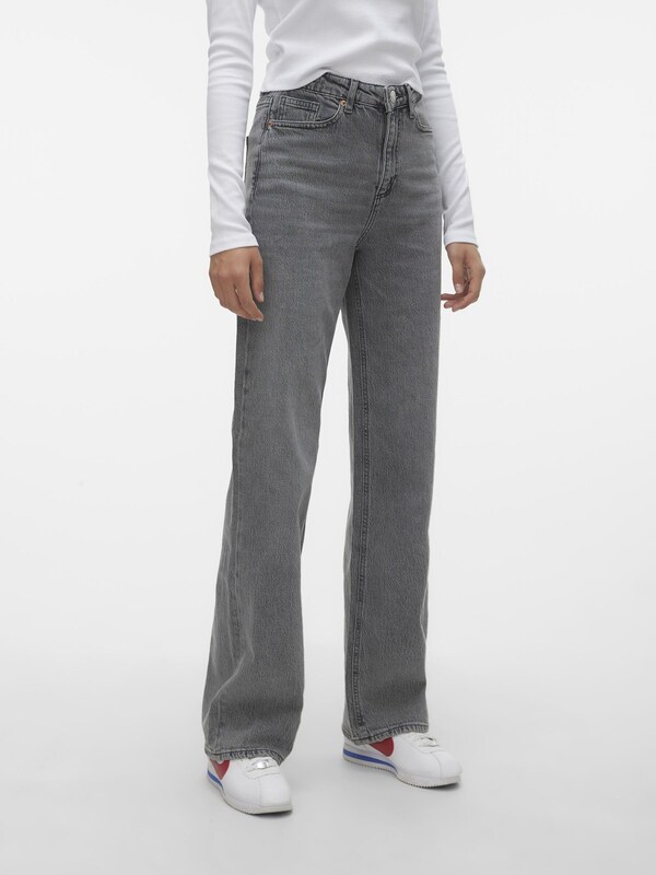 VERO MODA Wide leg Jeans 'VMTessa' in Grey Denim