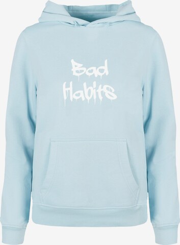 Merchcode Sweatshirt 'Bad Habits' in Blauw: voorkant