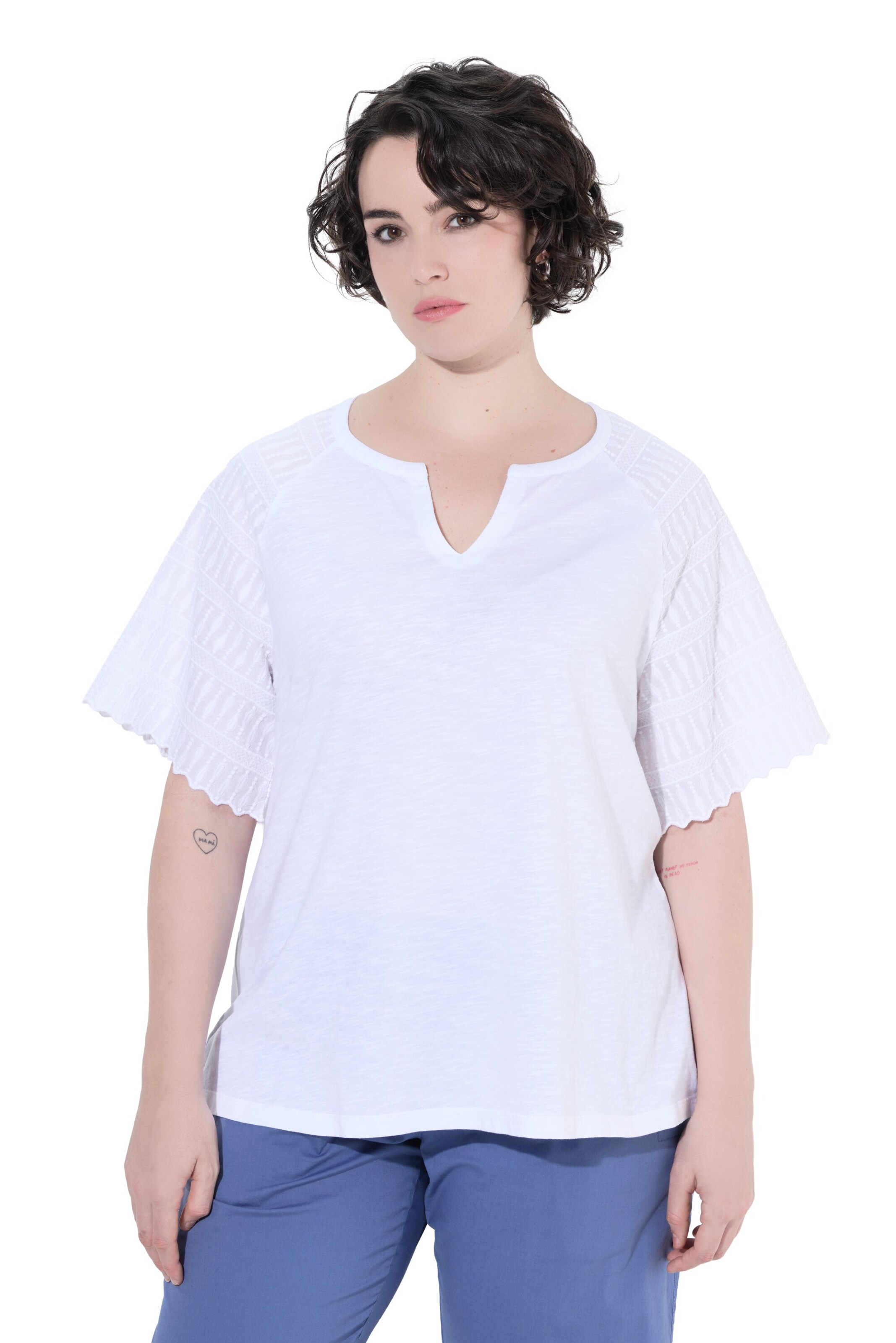 Ulla Popken Shirt in Wit: voorkant