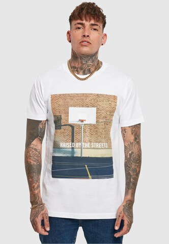 Mister Tee Regular fit Shirt 'Raised By The Streets' in Wit: voorkant