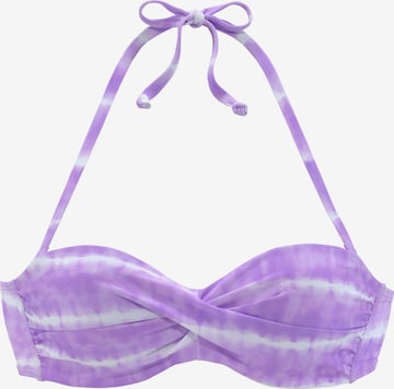 s.Oliver Bandeau Bikini felső - lila: elől