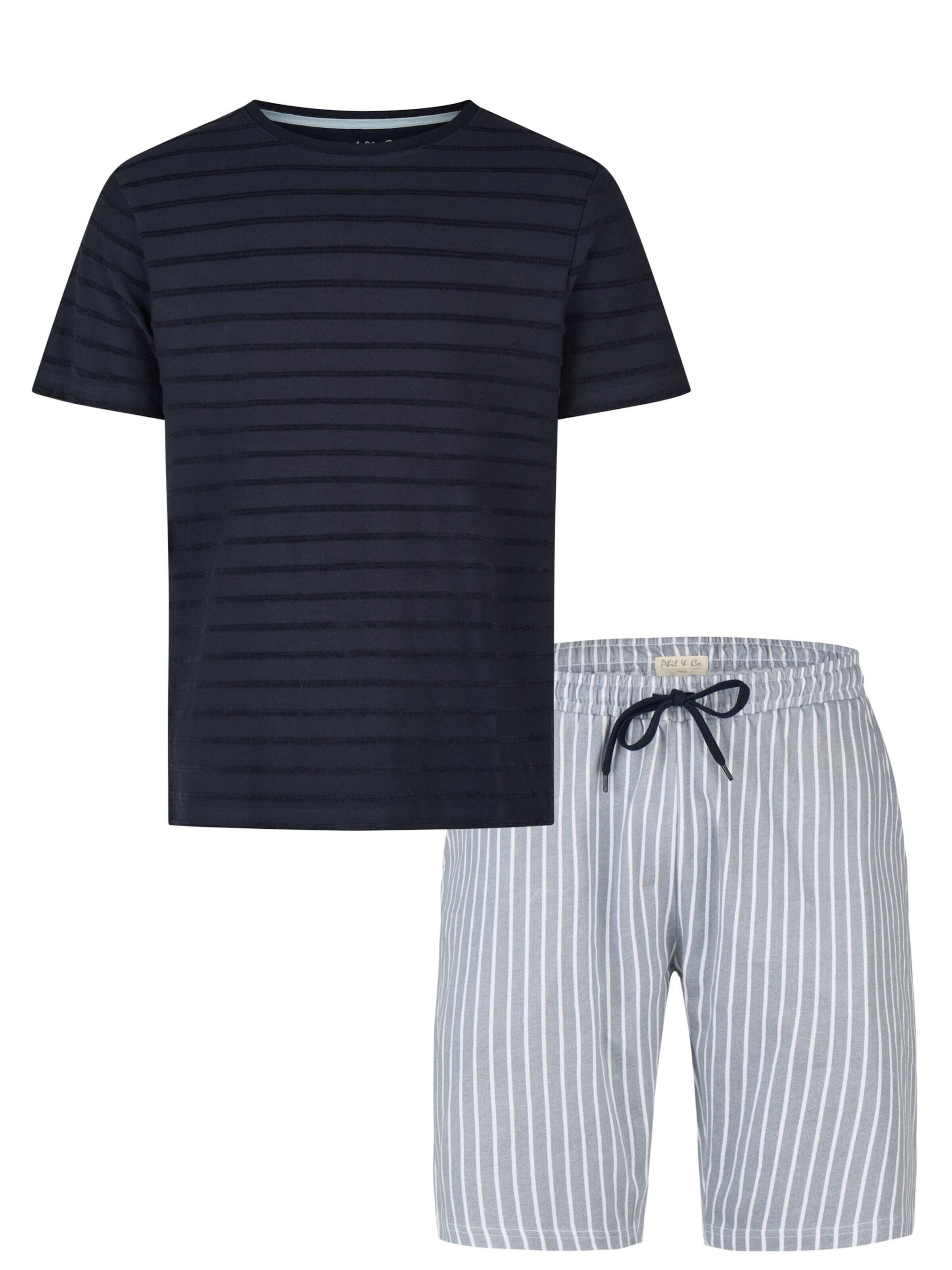 Pyjama court Phil & Co. Berlin en bleu : devant