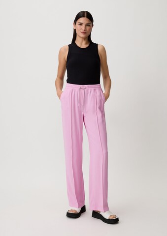 Wide Leg Pantalon à plis comma casual identity en rose : devant