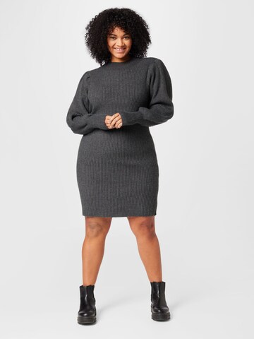 ONLY Curve Knitted dress 'KATIA' in Grey: front