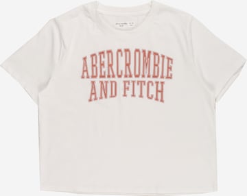 balts Abercrombie & Fitch T-Krekls 'READY FOR PLAY SPORTY': no priekšpuses