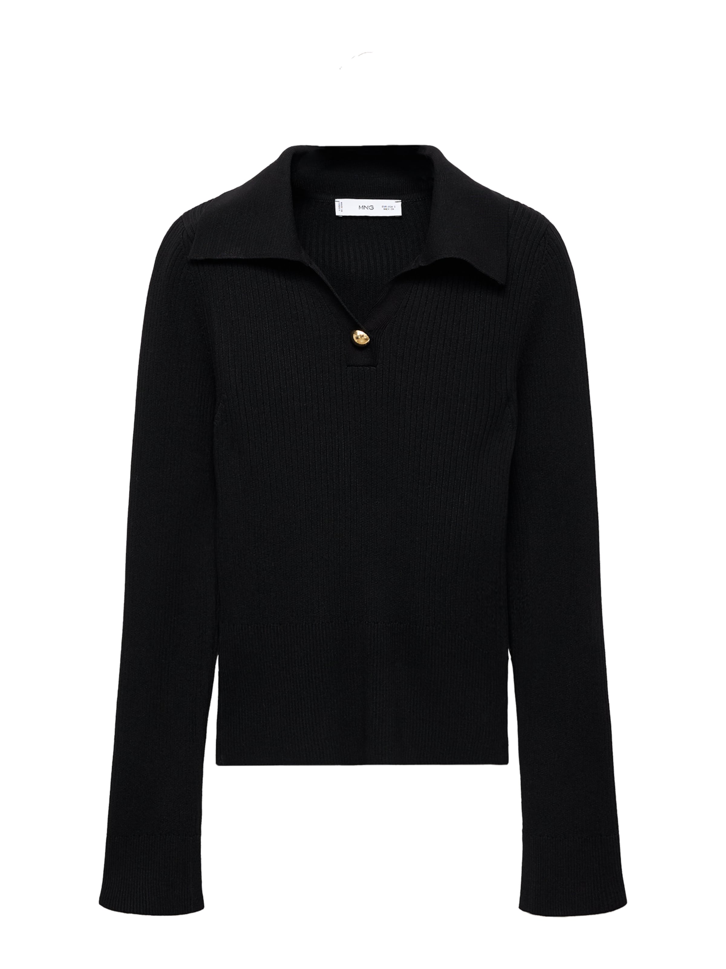 Pulover de la MANGO pe negru: față