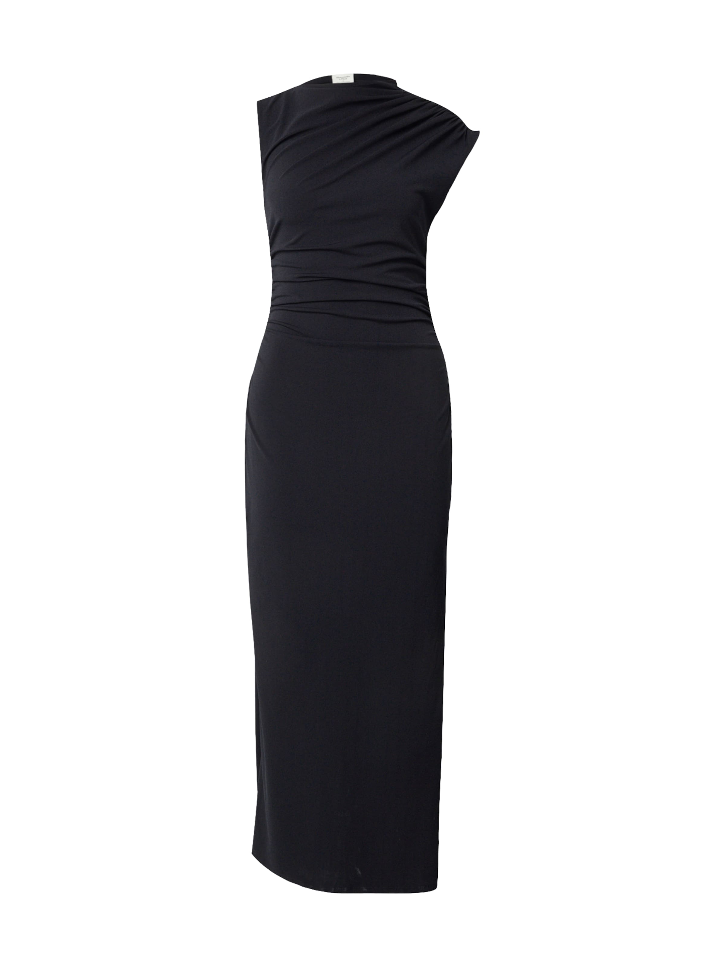 Abercrombie & Fitch Estélyi ruhák 'NOV3 PARTY MOCK NECK KNIT MIDI DRESS 1CC' - fekete: elől