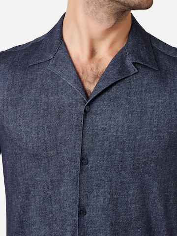 DESOTO Slim fit Button Up Shirt in Blue