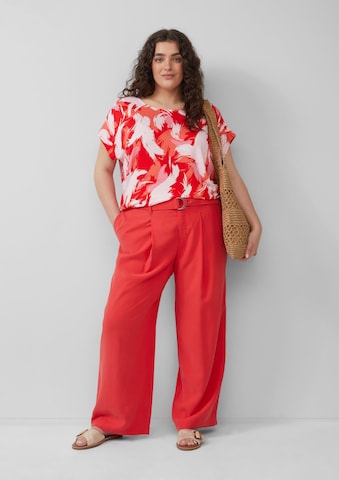 s.Oliver Wide leg Bandplooibroek in Rood