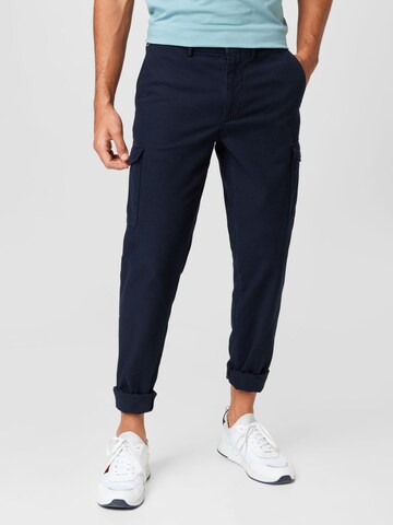 TOMMY HILFIGER Tapered Cargobroek in Blauw: voorkant