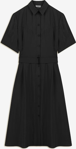 Twist Shirt Dress in Black: front