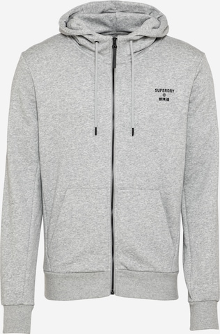 Veste de survêtement Superdry en gris : devant