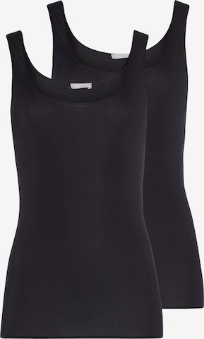 Hanro Unterhemd 'Cotton Seamless' in Schwarz: Vorderseite