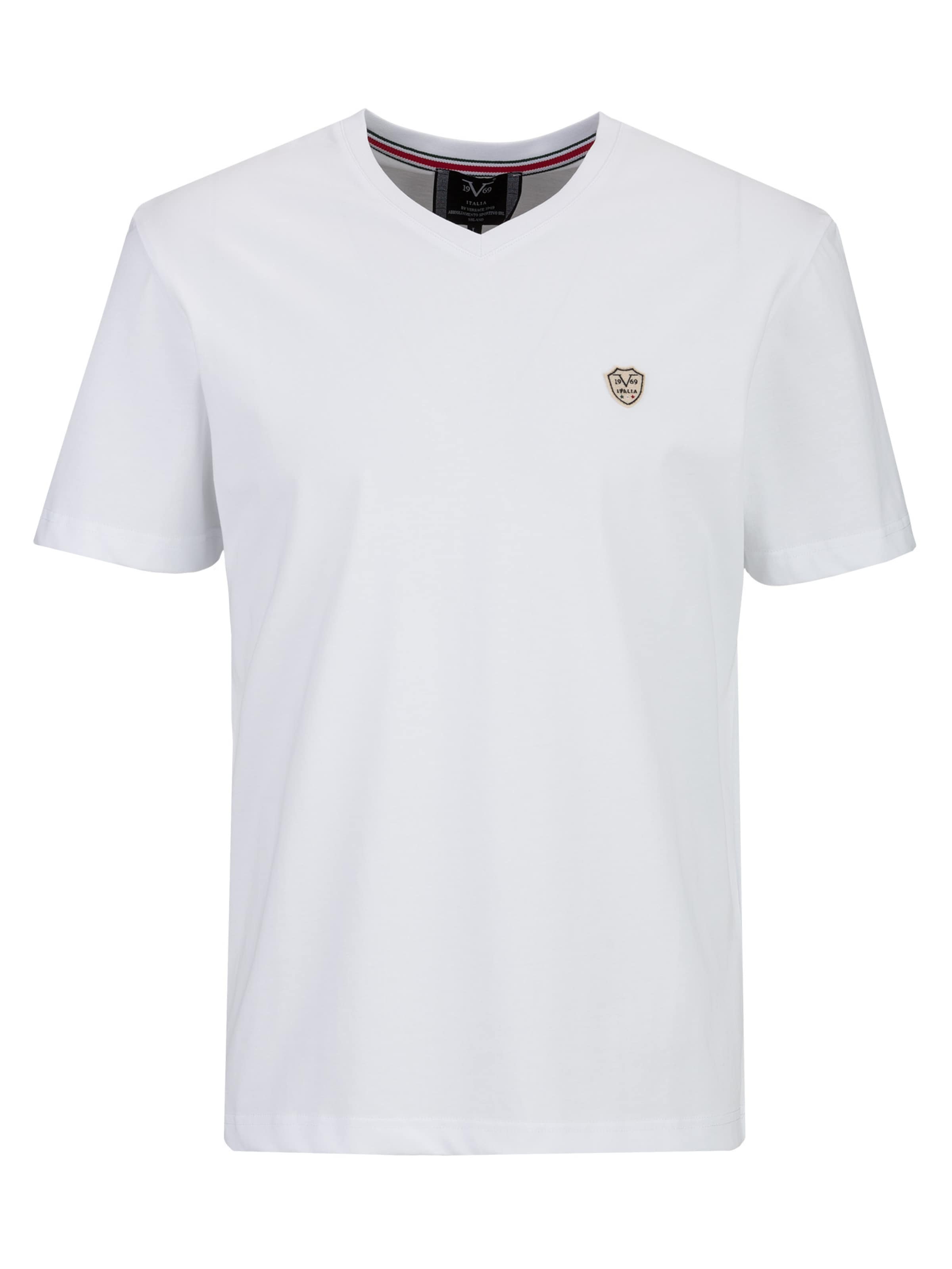 19V69 ITALIA Majica 'Toni' | bela barva: sprednja stran