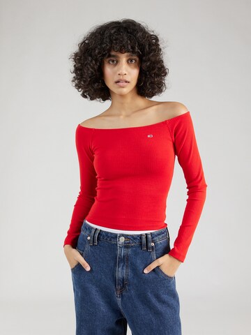 T-shirt Tommy Jeans en rouge : devant