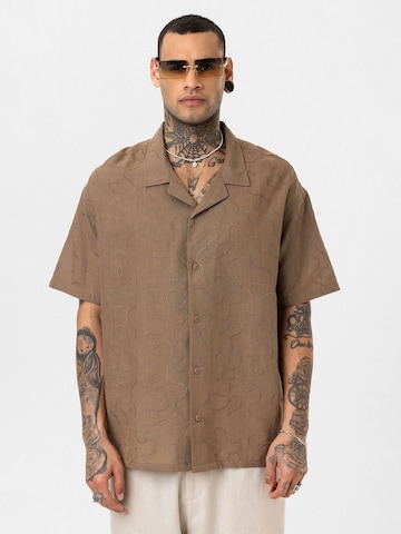 Dandalo Comfort fit Button Up Shirt 'Dylan' in Brown: front