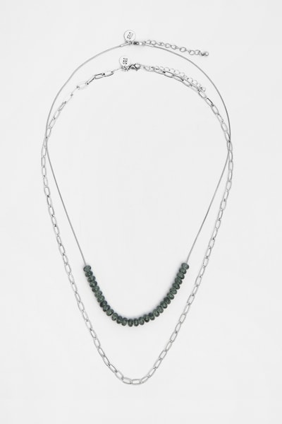 Pull&Bear Chaîne en vert / argent, Vue avec produit