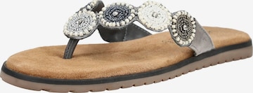 Tongs LAZAMANI en gris : devant