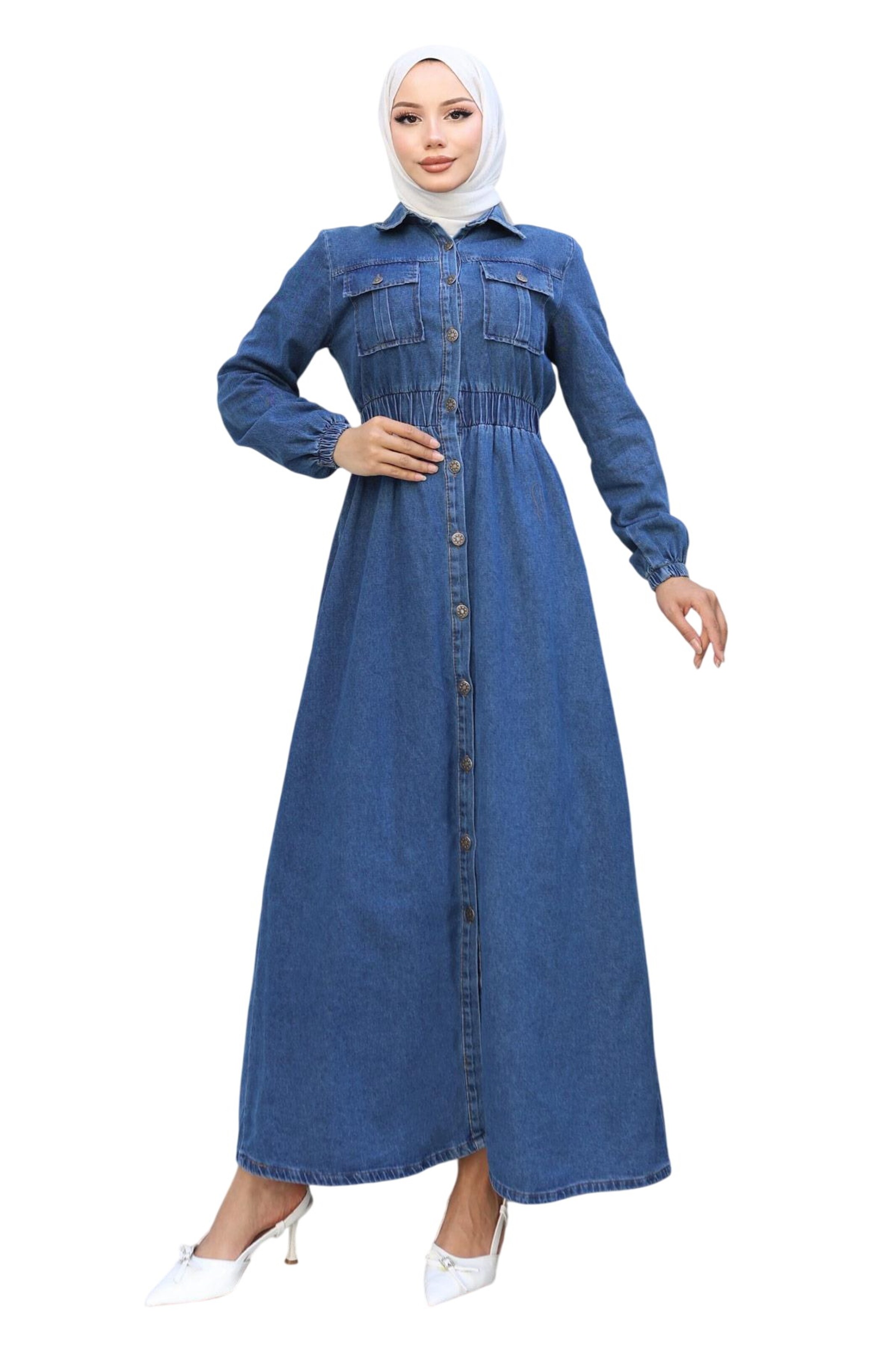 MODAMIHRAM Blousejurk in Blauw