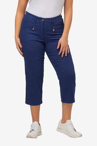 Ulla Popken Slimfit Broek 'Mony' in Blauw: voorkant