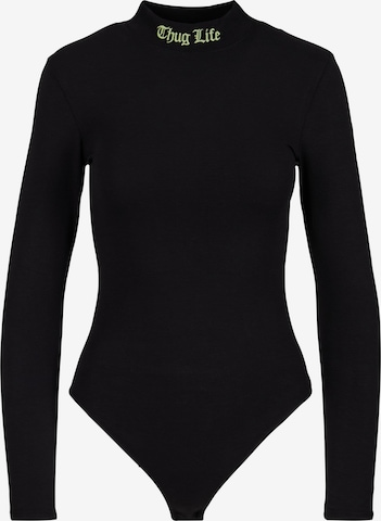 Thug Life Shirt Bodysuit in Black: front
