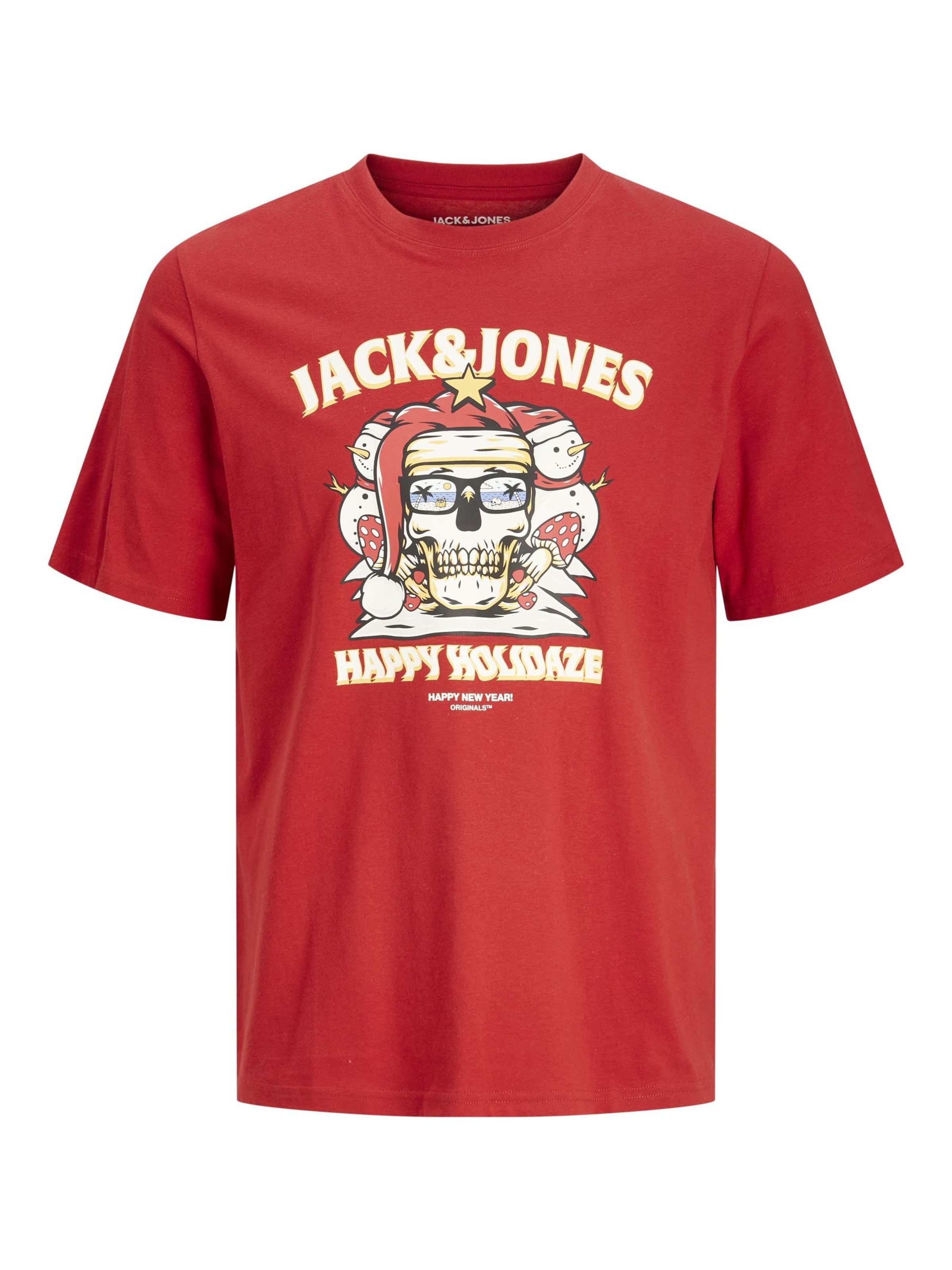 T-Shirt JACK & JONES en rouge : devant