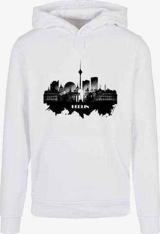 Sweat-shirt 'Cities Collection - Berlin skyline' F4NT4STIC en blanc : devant