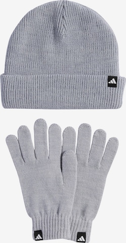 ADIDAS PERFORMANCE Athletic Hat 'Glove + Beanie' in Grey: front
