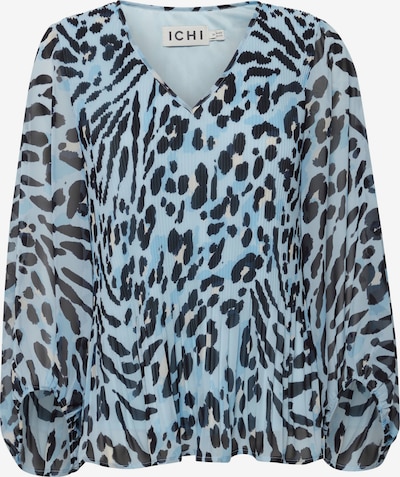 ICHI Bluse i XS i lyseblå / lysegrå / sort, Produktvisning