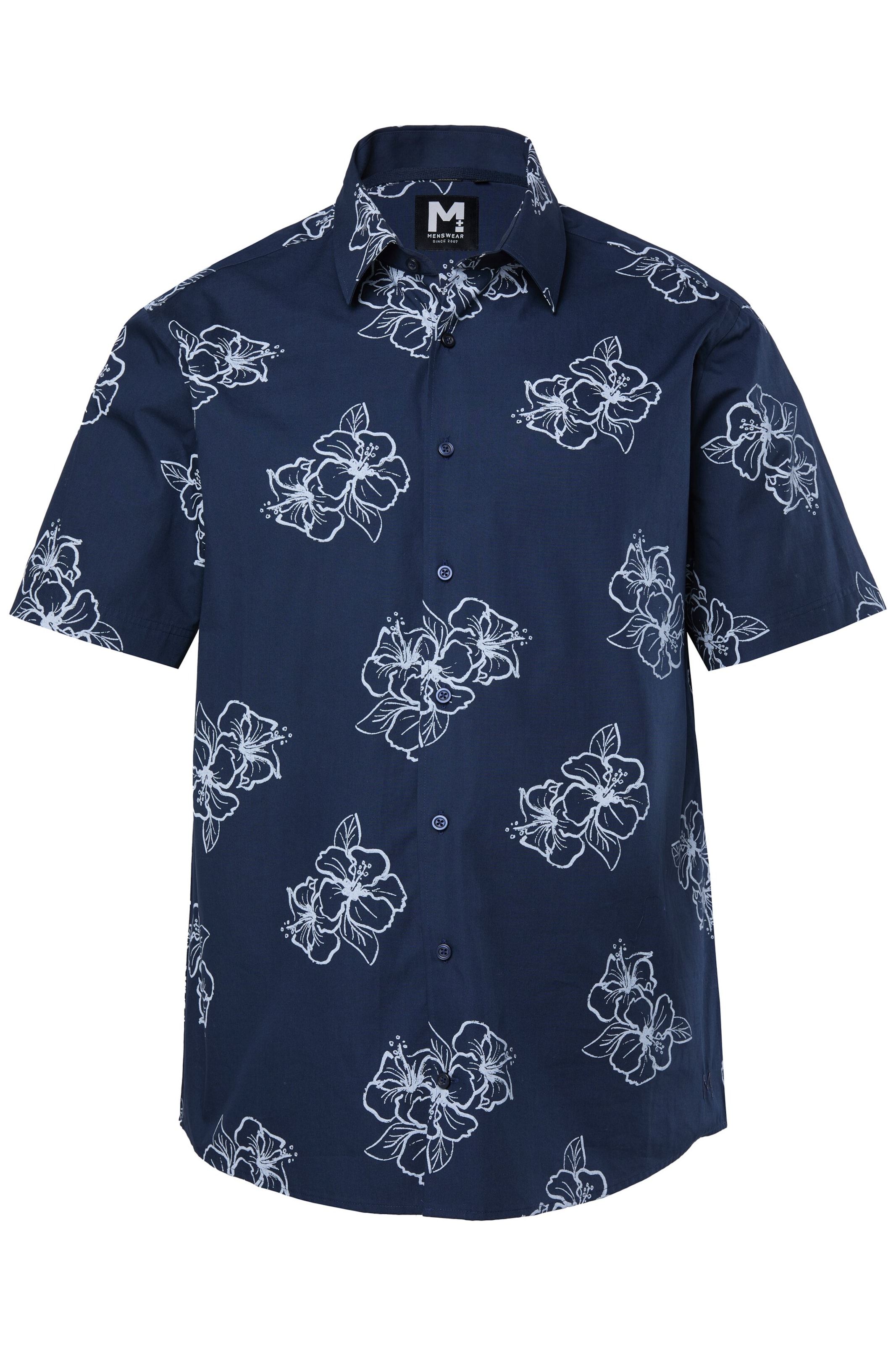Men Plus Regular Fit Hemd in Blau: Vorderseite