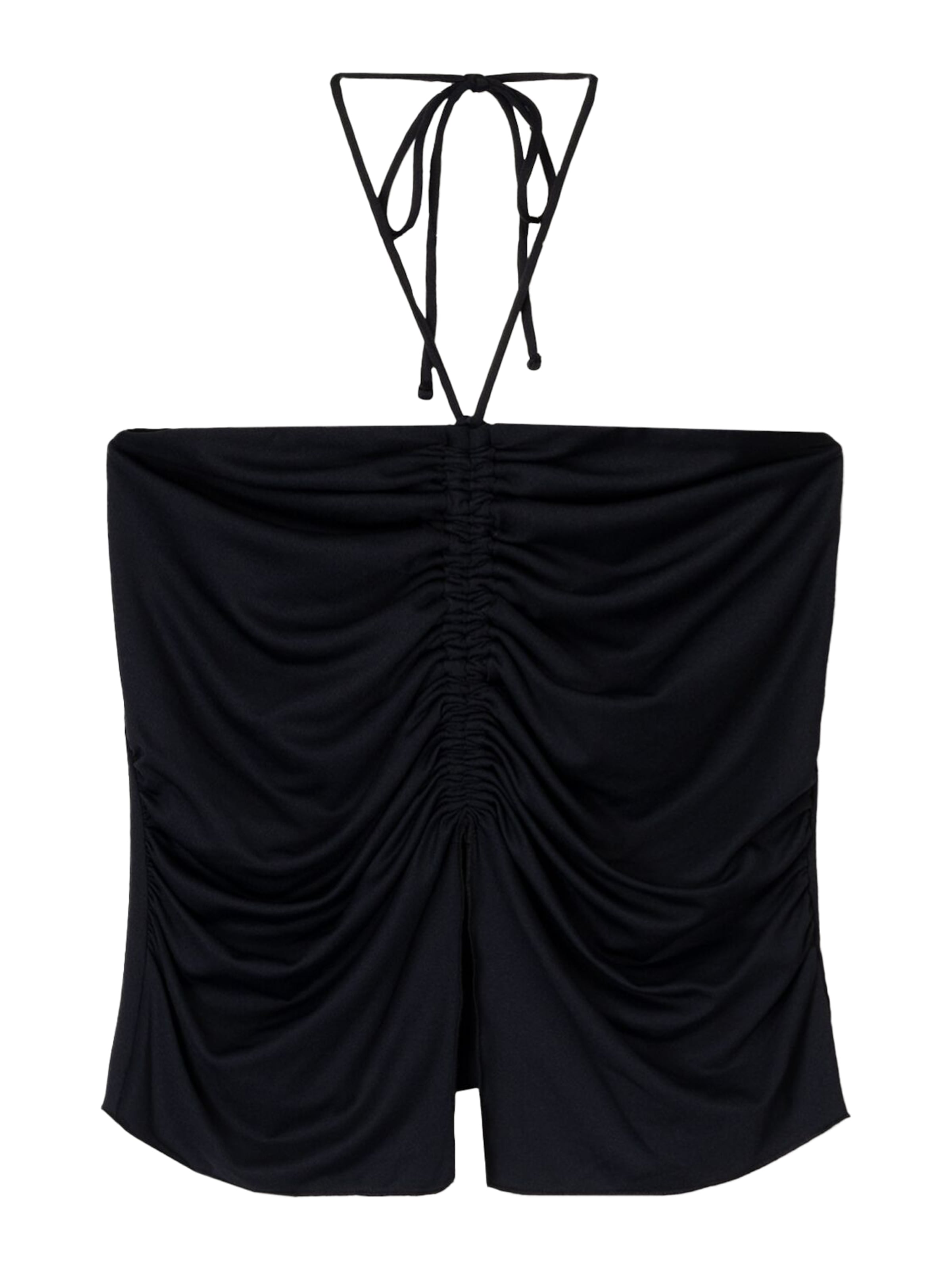 Top de la Bershka pe negru: față