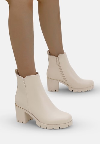 Elara Ankle Boots in Beige: Vorderseite