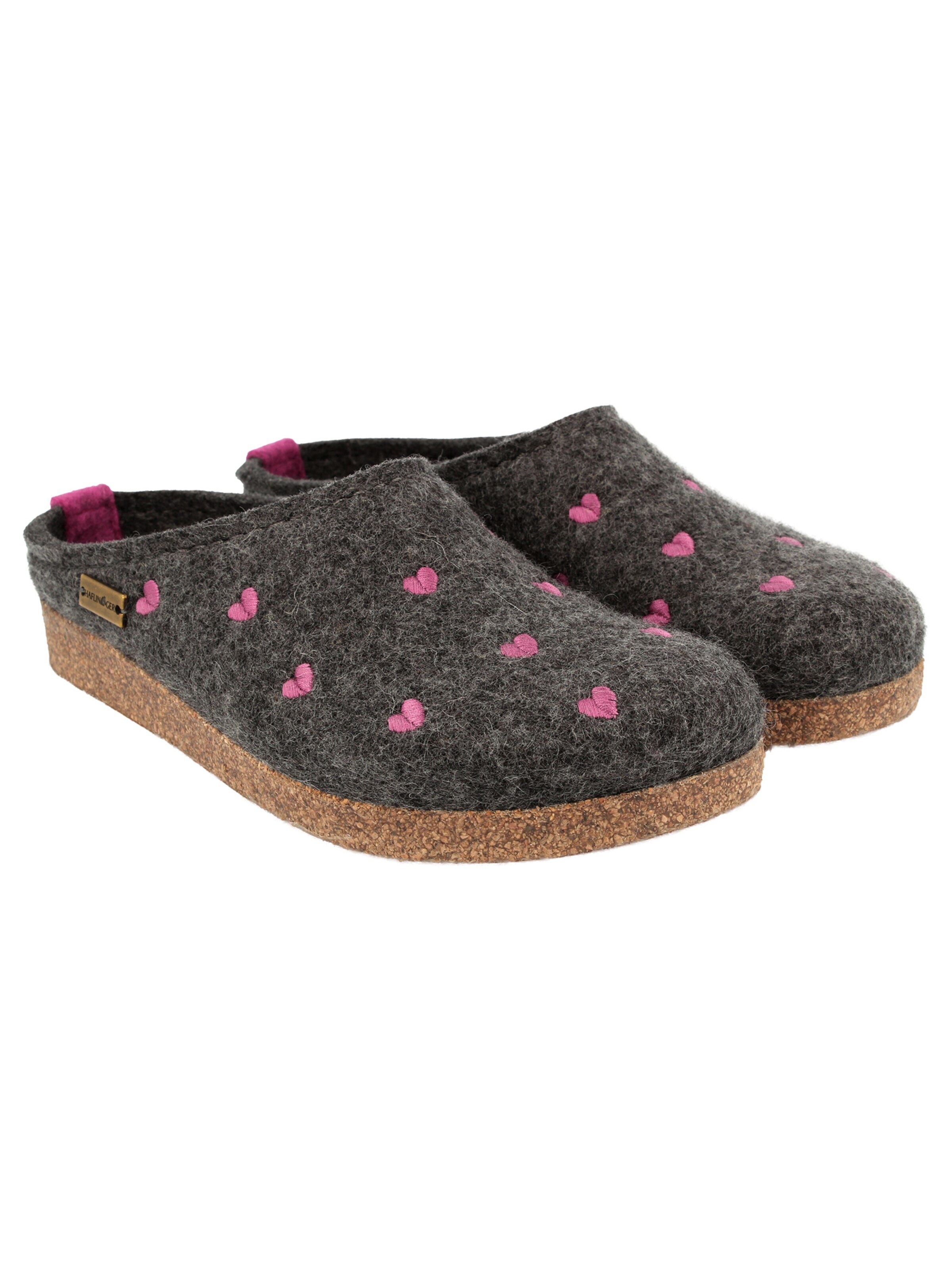 HAFLINGER Slippers 'Grizzly Cuoricini' in Grey