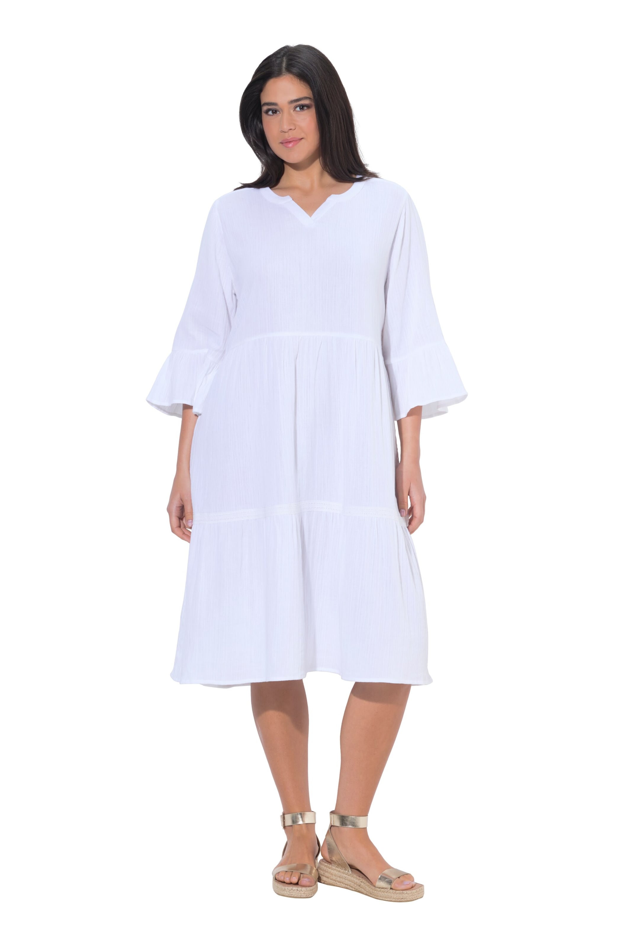 Ulla Popken Kleid in Weiß: Vorderseite