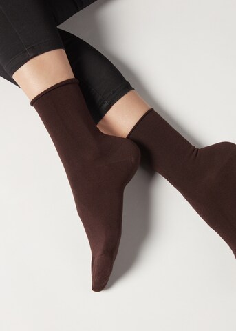 CALZEDONIA Socks in Brown: front