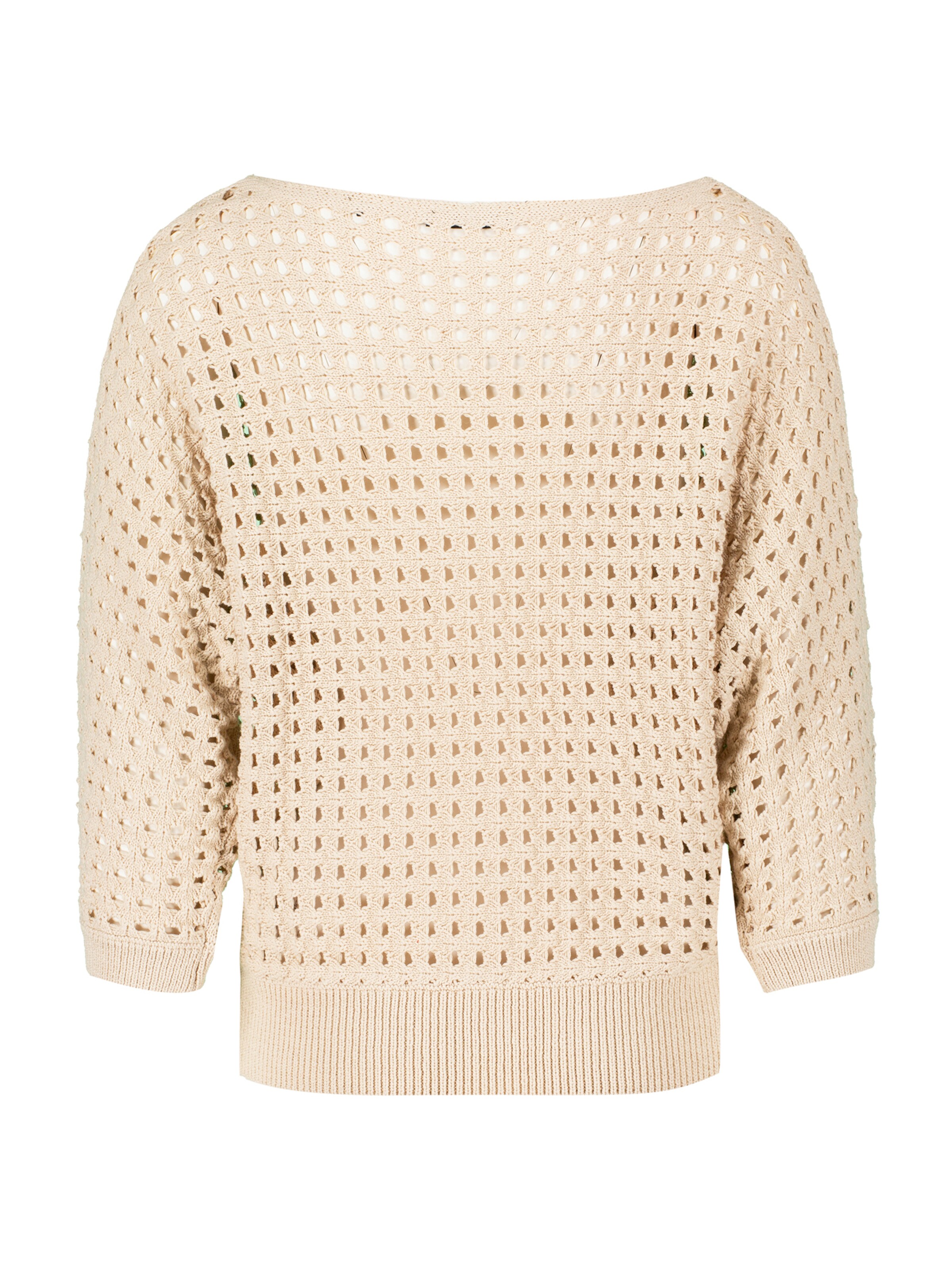 zero Pullover mit Lochmuster in Beige