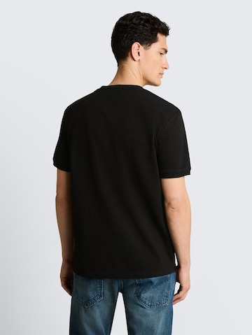TOM TAILOR DENIM Shirt 'Piqué' in Black
