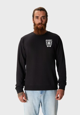 Oldskull Sweatshirt 'Asian Triple Mask' in Schwarz: Vorderseite