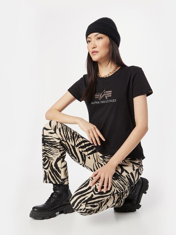 ALPHA INDUSTRIES Koszulka 'CrystalT' w kolorze czarny