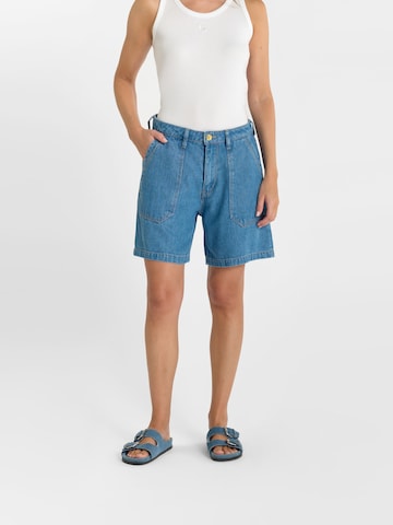 Le Temps Des Cerises Regular Jeans in Blauw: voorkant