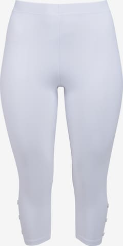 Coupe slim Leggings 'Annika' Pont Neuf en blanc : devant