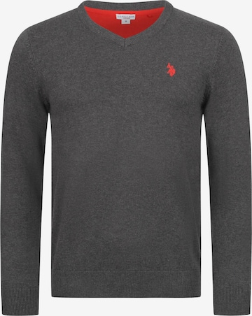 Pull-over U.S. POLO ASSN. en gris : devant