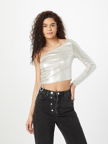 Monki Shirt in Zilver: voorkant